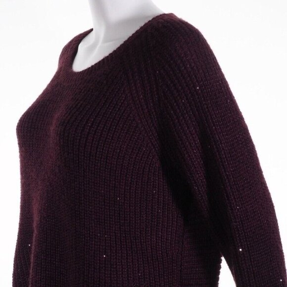 Simply Vera Wang Sweater Size L Women High Low Long Sleeve Scoop Neck Sequin - Picture 2 of 10